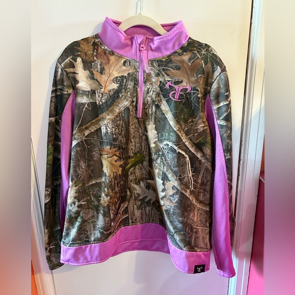 Truetimber Tops - Truetimber Camouflage and Purple Women’s quarter zip